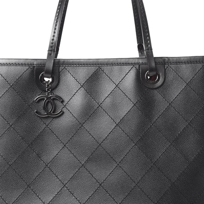 Chanel Grained Calfskin Large Shopping Fever Tote Black 9 of 12