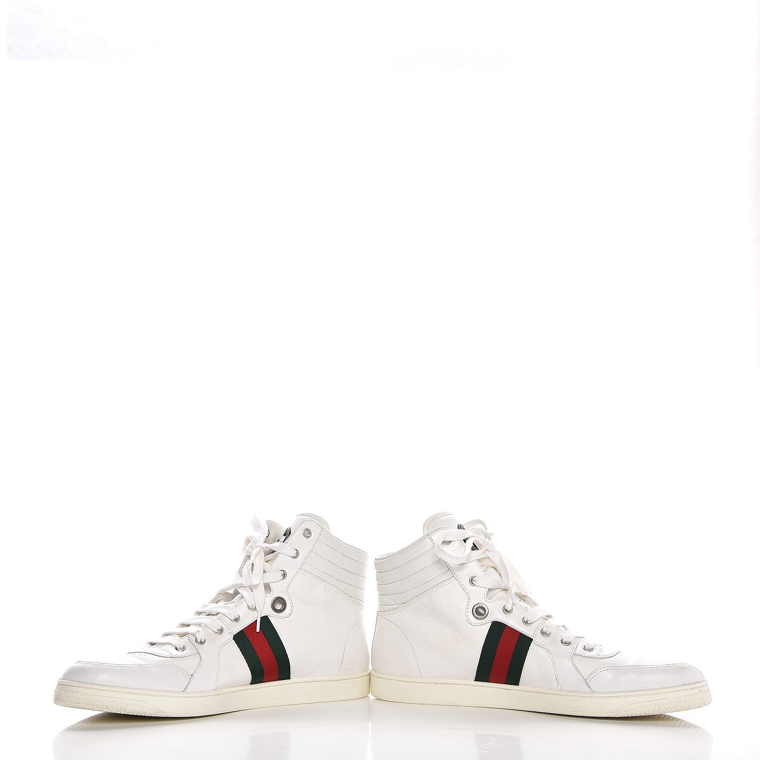 Gucci Calfskin Web Mens Coda High Top Sneakers 11.5 White 6 of 13