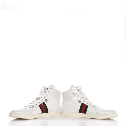 Gucci Calfskin Web Mens Coda High Top Sneakers 11.5 White 6 of 13