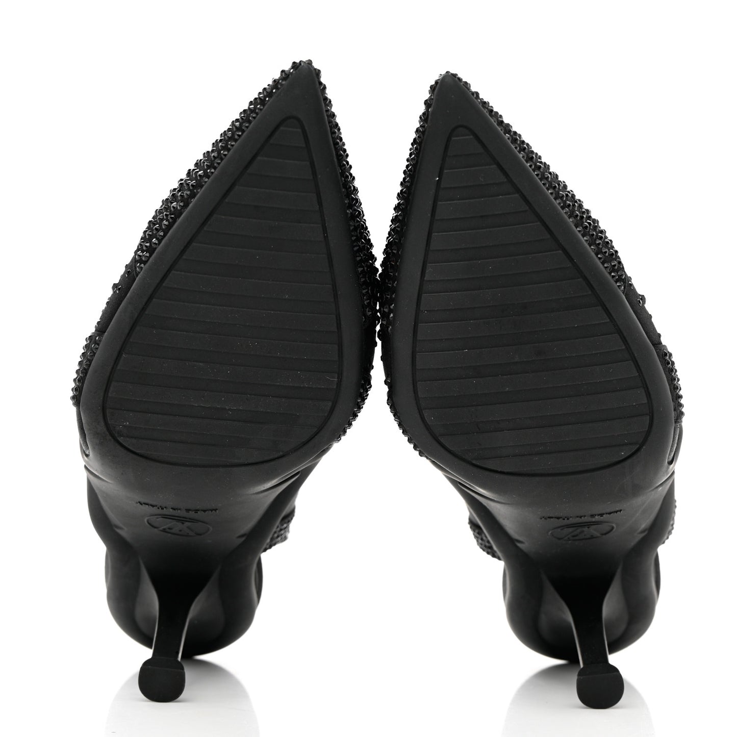 Satin Embellished Archlight Slingback Pumps 37 Black