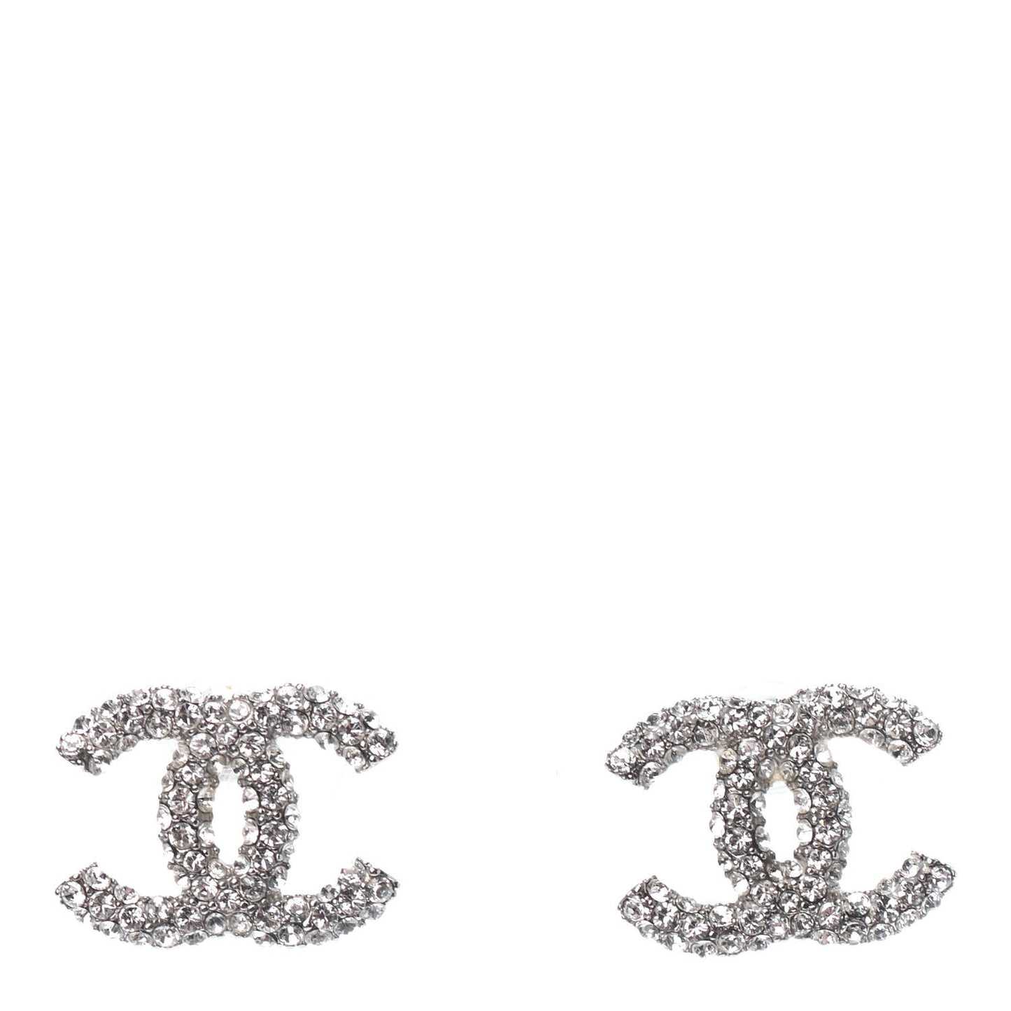 Crystal Mini CC Earrings Silver