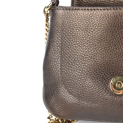 Gucci Metallic Pebbled Calfskin Small 1973 Chain Shoulder Bag Winter Leaf 12 of 14