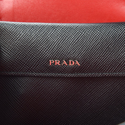 Prada Saffiano Cuir Medium Double Handle Tote Black Fuoco 6 of 13