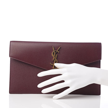 Saint Laurent Grain De Poudre Uptown Pouch Burgundy 2 of 8