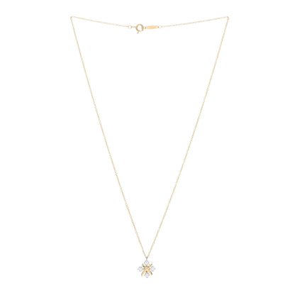 Tiffany Platinum 18K Yellow Gold Diamond Schlumberger Lynn Pendant Necklace 3 of 5