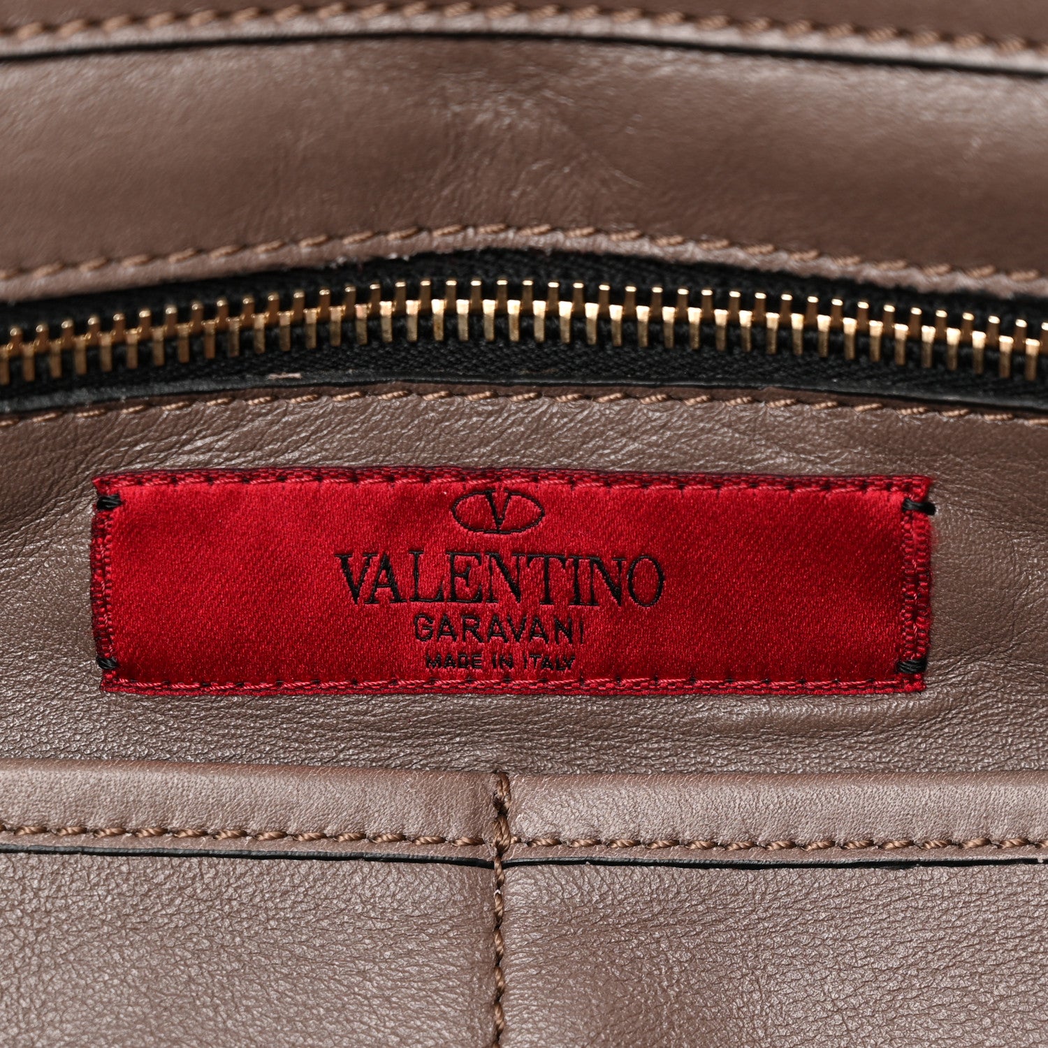 Valentino Garavani Calf Hair Feather Medium Rockstud Tote Brown 6 of 11