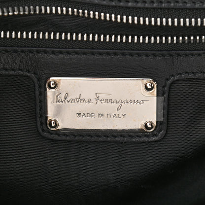 Salvatore Ferragamo Perforated Calfskin Patent Ginny Bow Crossbody Bag Black 6 of 15