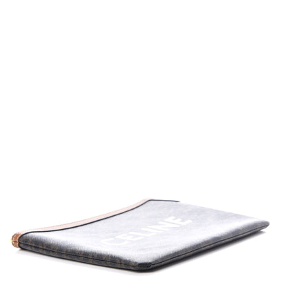 Celine Triomphe Canvas Lambskin Small Pouch Tan 4 of 6