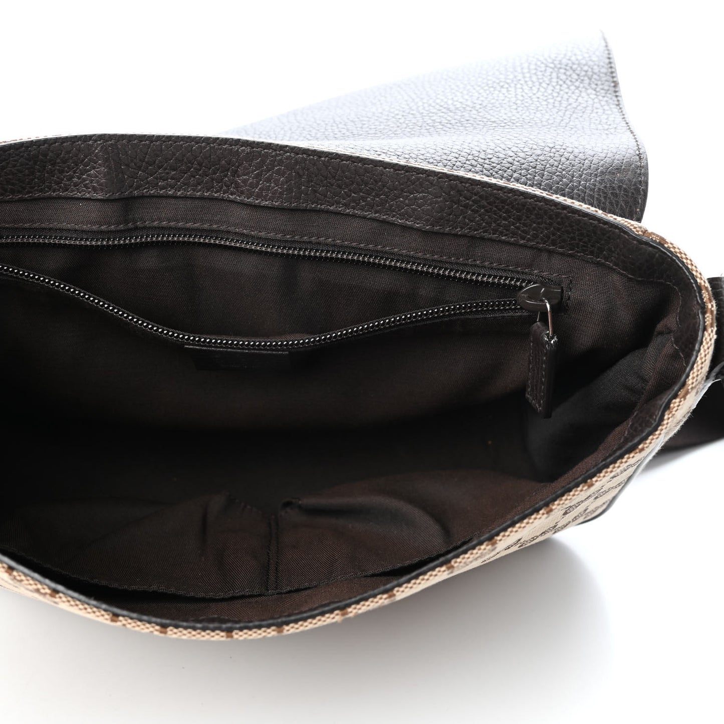 Monogram Flap Messenger Bag Beige Dark Brown