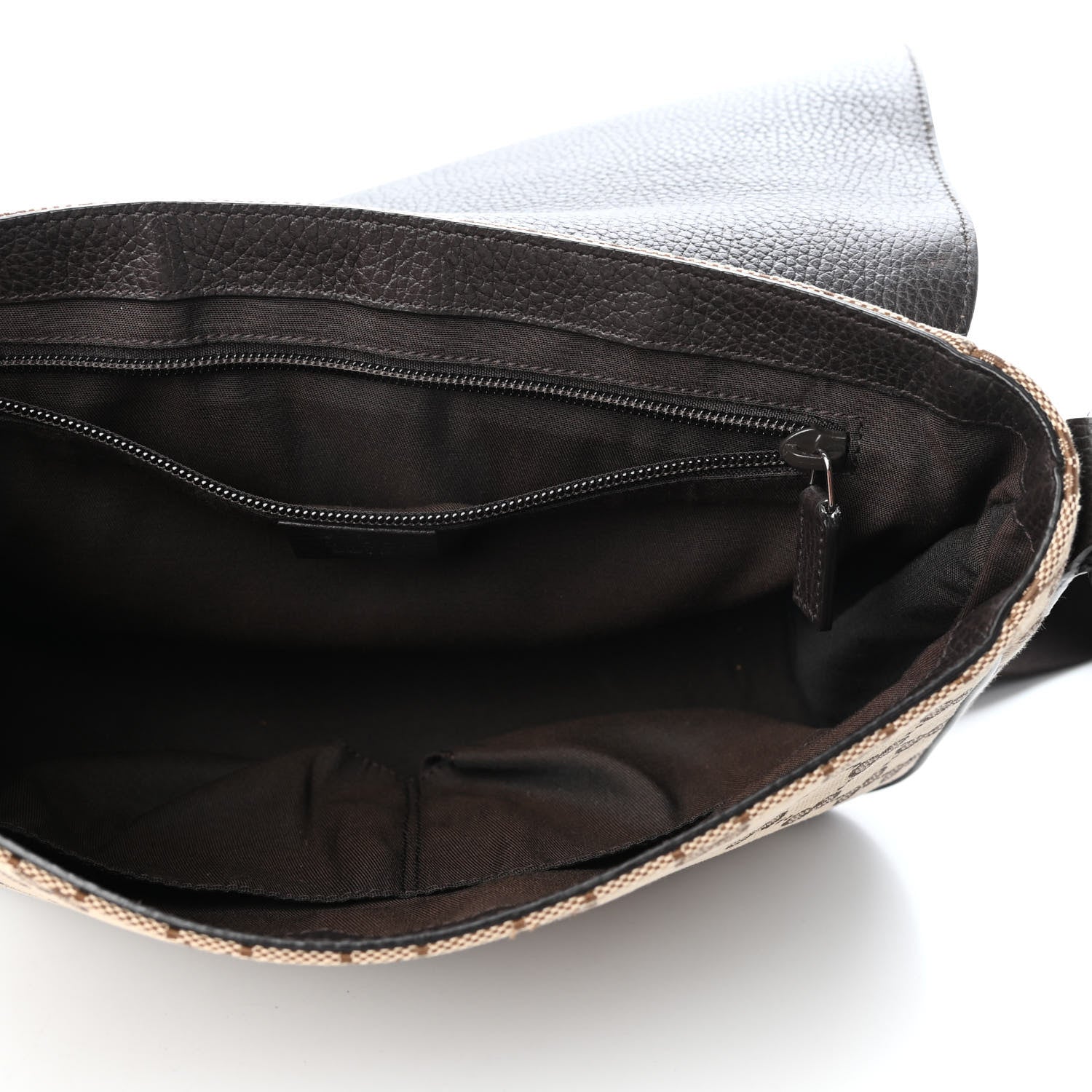 Gucci Monogram Flap Messenger Bag Beige Dark Brown 5 of 9