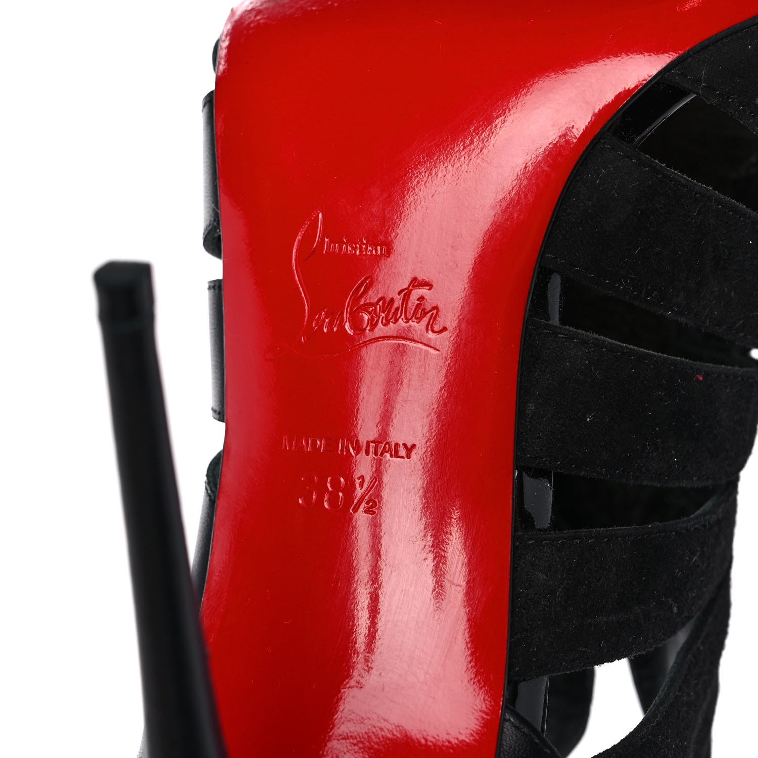 Christian Louboutin Calfskin Toot Mignonne 100 Cutout Booties 38.5 Black 6 of 9