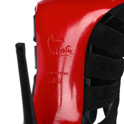 Christian Louboutin Calfskin Toot Mignonne 100 Cutout Booties 38.5 Black 6 of 9