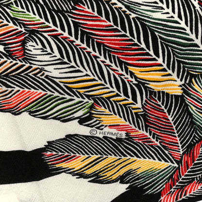 Hermes Cashmere Silk Zebra Pegasus Pointe Triangle Scarf Marine White Multicolor 4 of 5
