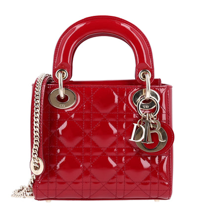 Christian Dior Patent Cannage Mini Lady Dior Red 1 of 10