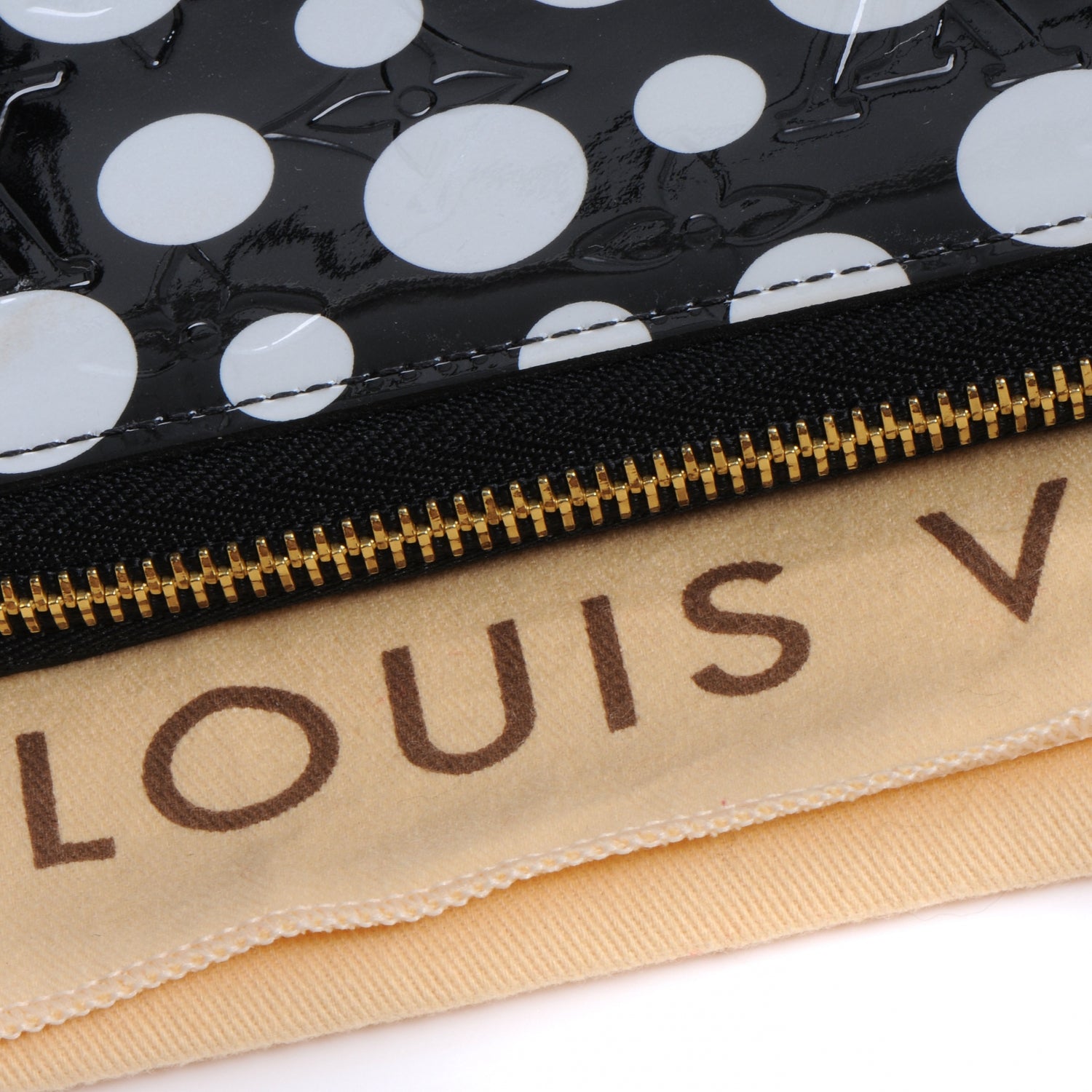 Louis Vuitton Vernis Kusama Infinity Dots Zippy Wallet Black 5 of 9