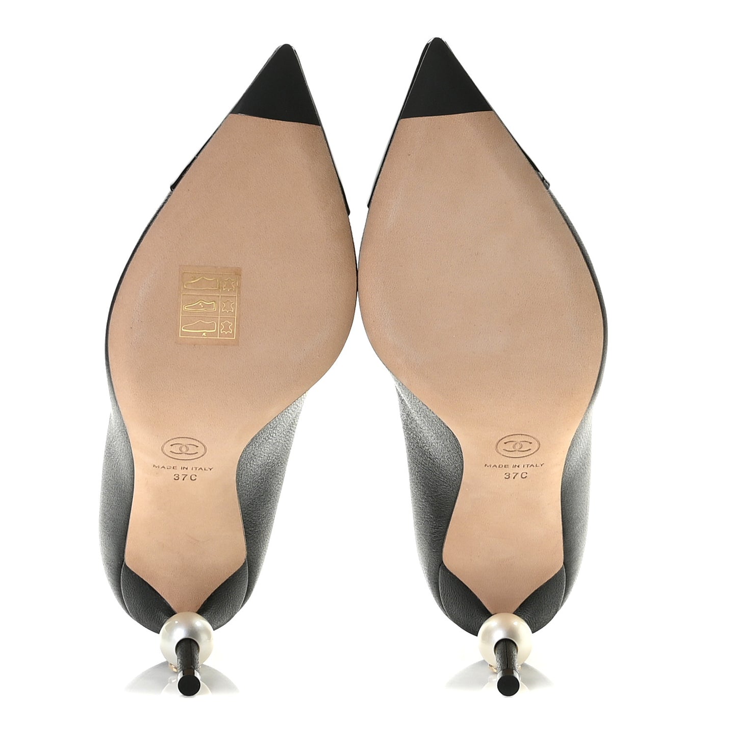Goatskin Grosgrain Cap Toe Pearl Pumps 37 Black