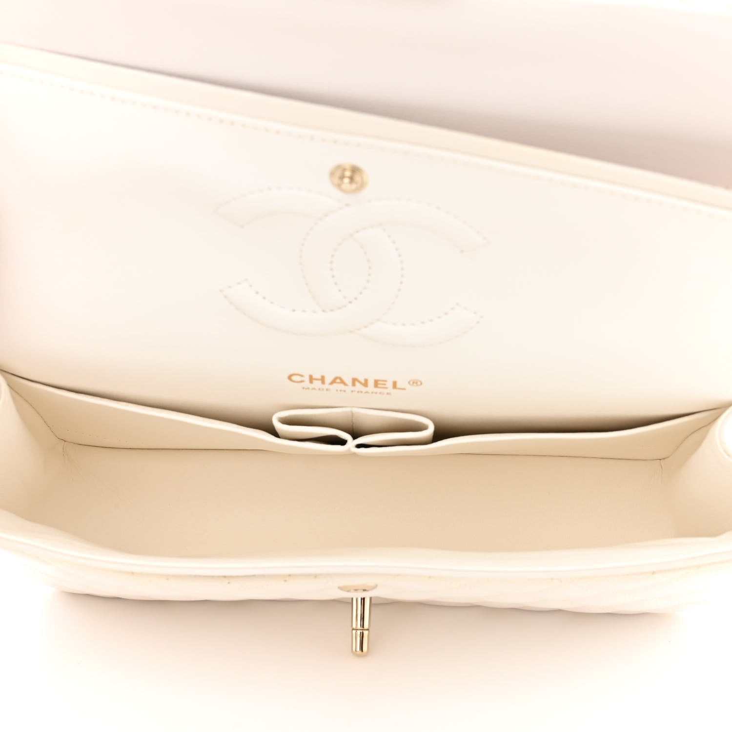 Chanel Caviar Quilted Medium Double Flap White 5 of 11