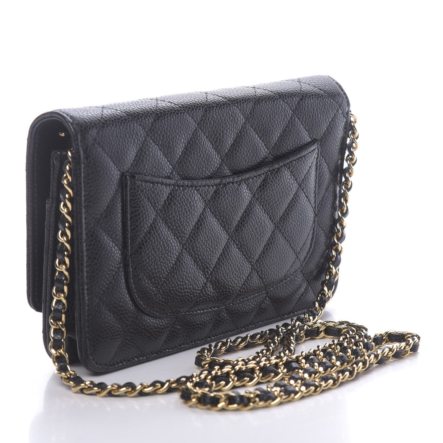 Caviar Quilted Wallet On Chain WOC Black
