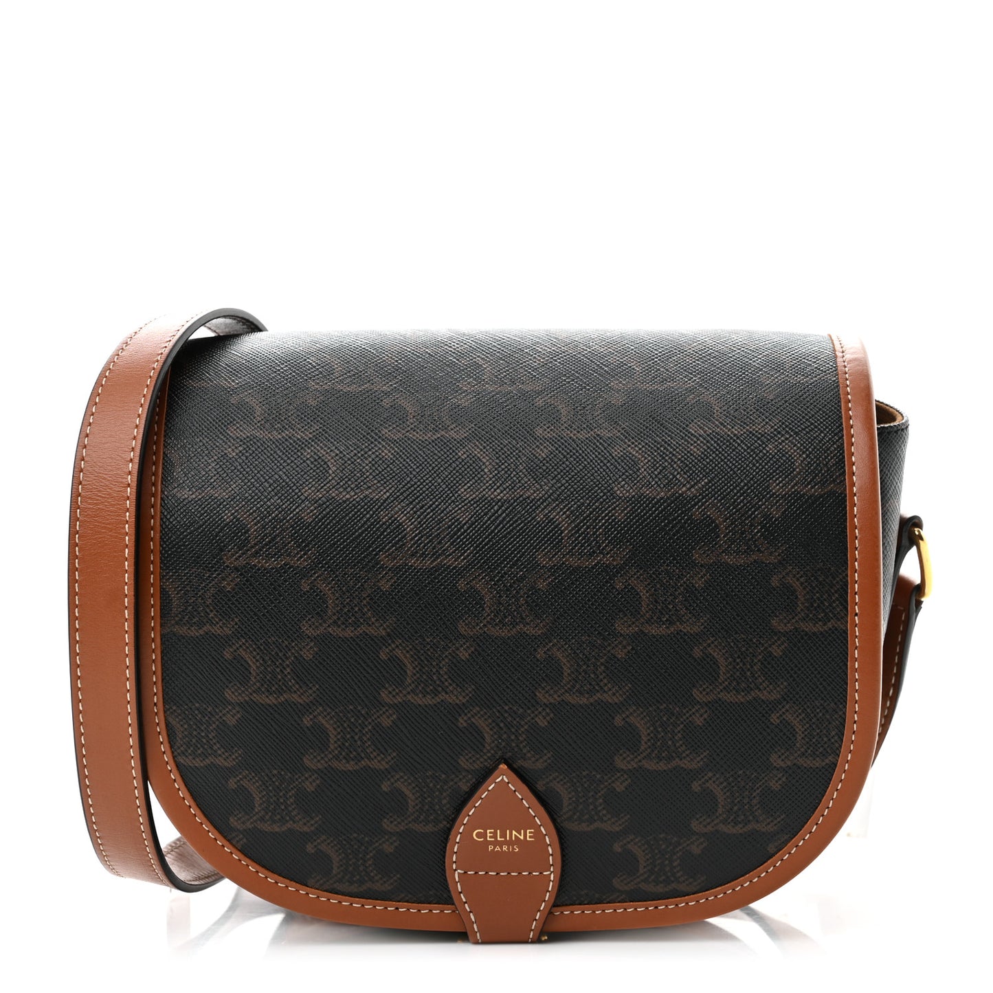 Triomphe Canvas Medium Folco Bag Tan