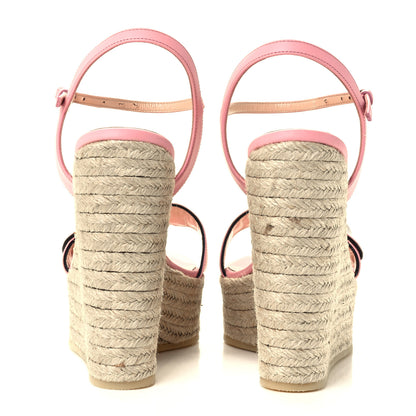 Gucci Lifford Calfskin Aitana Espadrille Platform 45/130mm Wedge Sandals 40 Wild Rose 5 of 10
