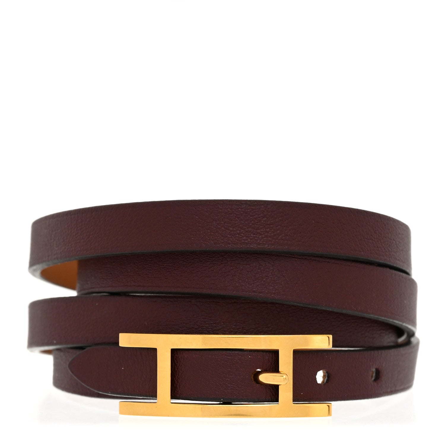 Hermes Swift 3MM Hapi 4 Tours Bracelet T3 Rouge H 1 of 7
