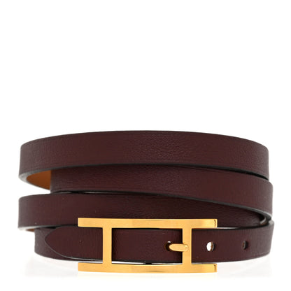 Hermes Swift 3MM Hapi 4 Tours Bracelet T3 Rouge H 1 of 7