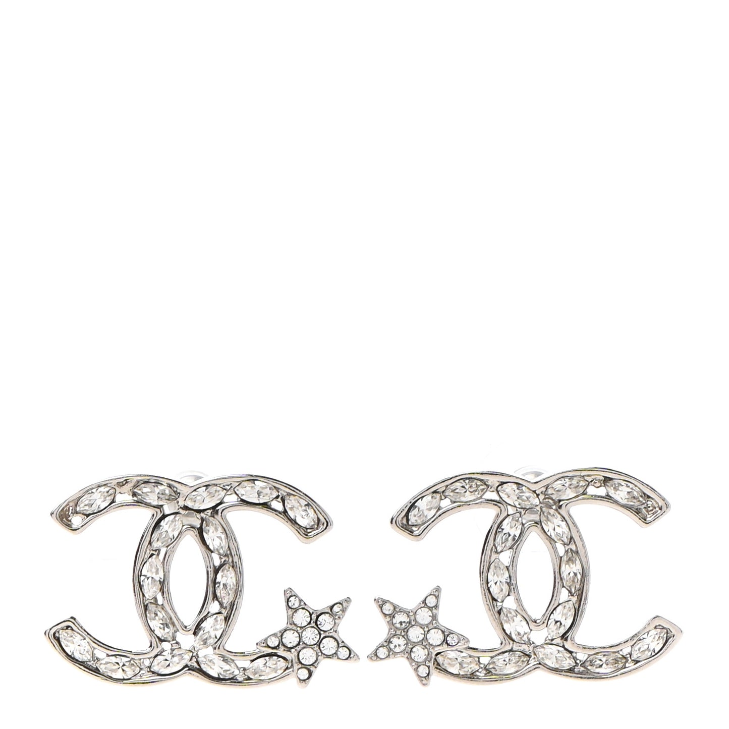 Crystal CC Starfall Earrings Silver