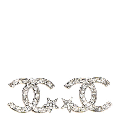 Chanel Crystal CC Starfall Earrings Silver 1 of 4