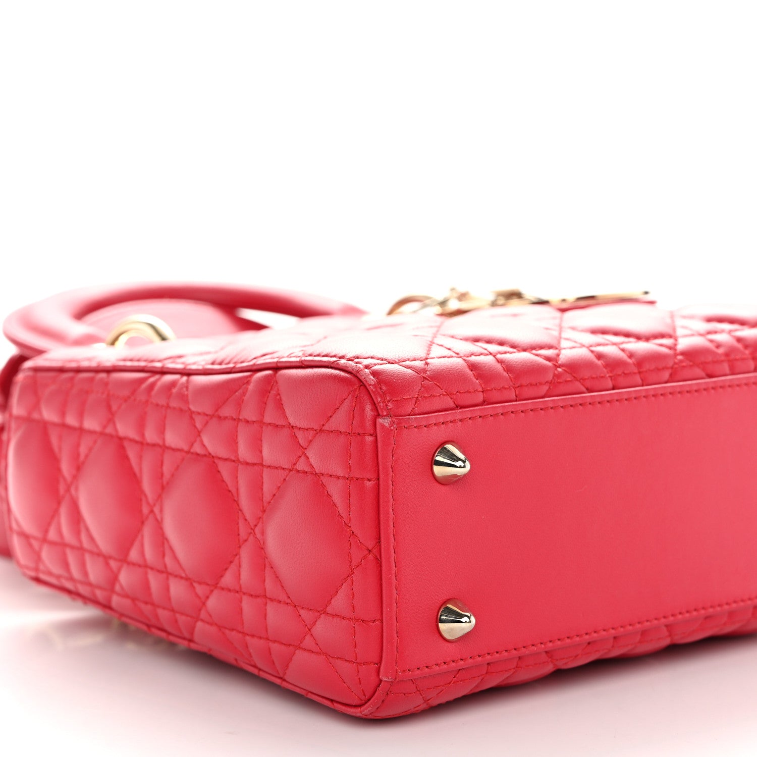 Christian Dior Lambskin Cannage Small My ABCDior Lady Dior Fraise 9 of 10