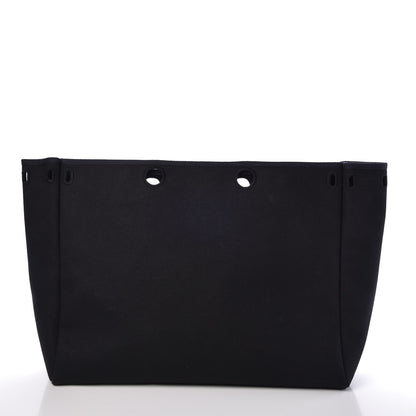 Hermes Toile Calfskin Herbag Cabas MM Black 9 of 10