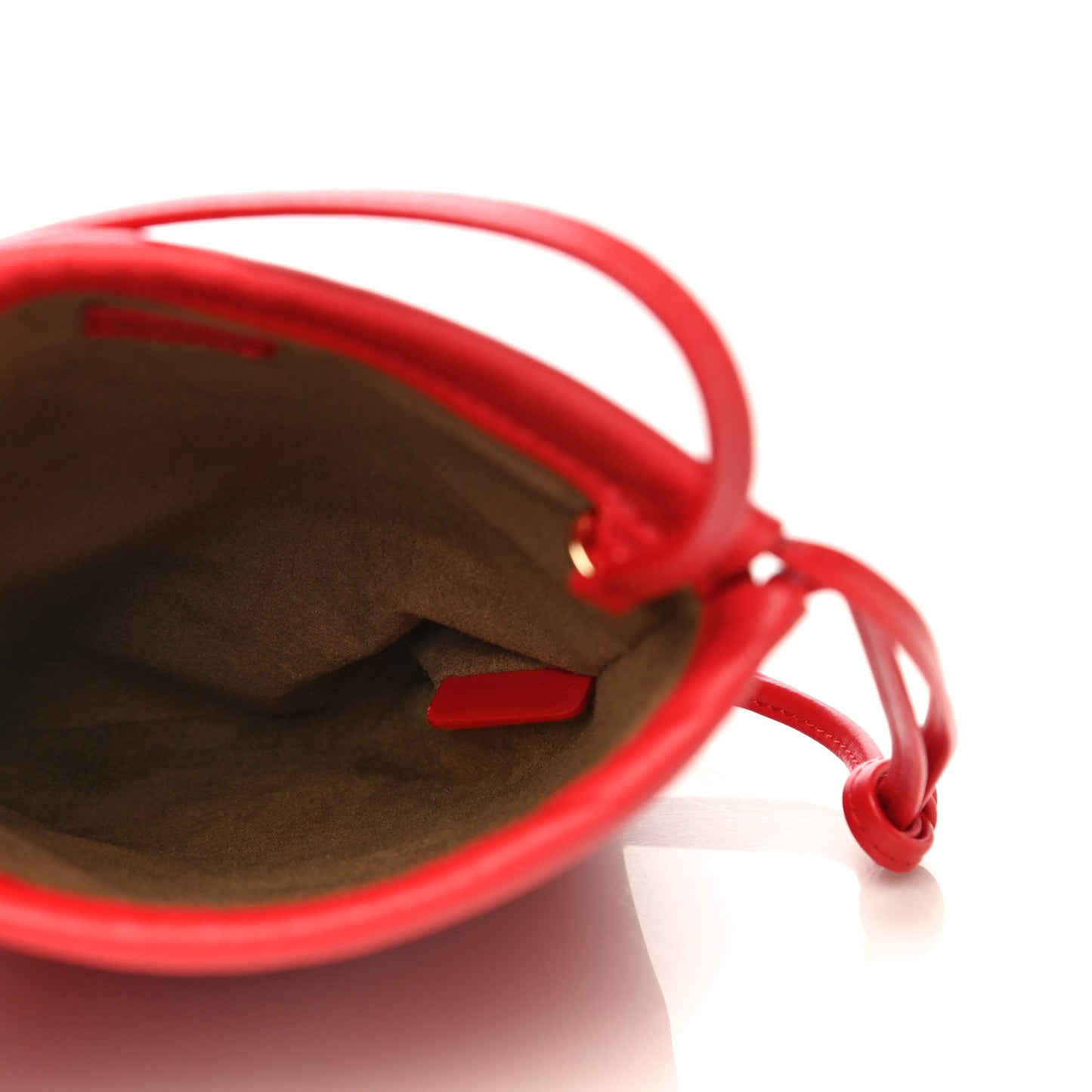 Calfskin Small Drawcord Pouch Red