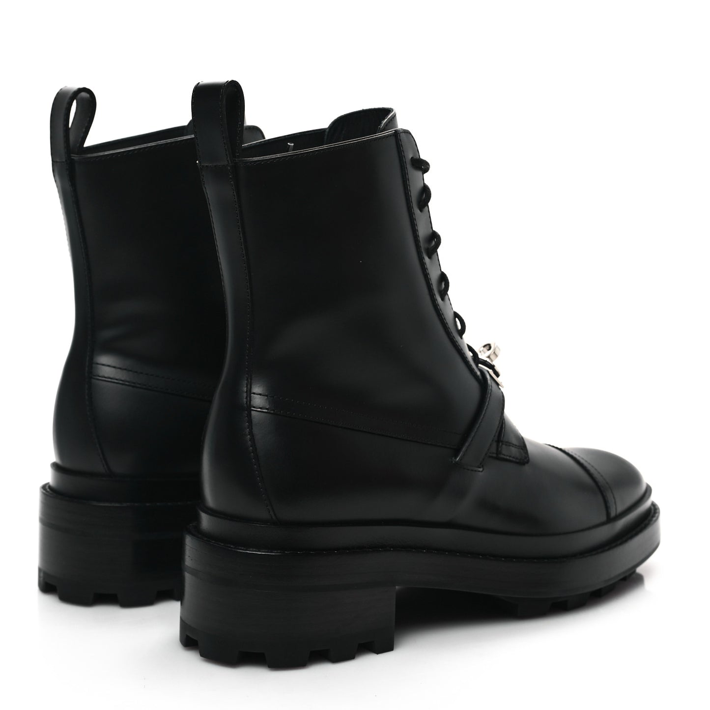 Glossed Calfskin Funk Ankle Boots 36 Black