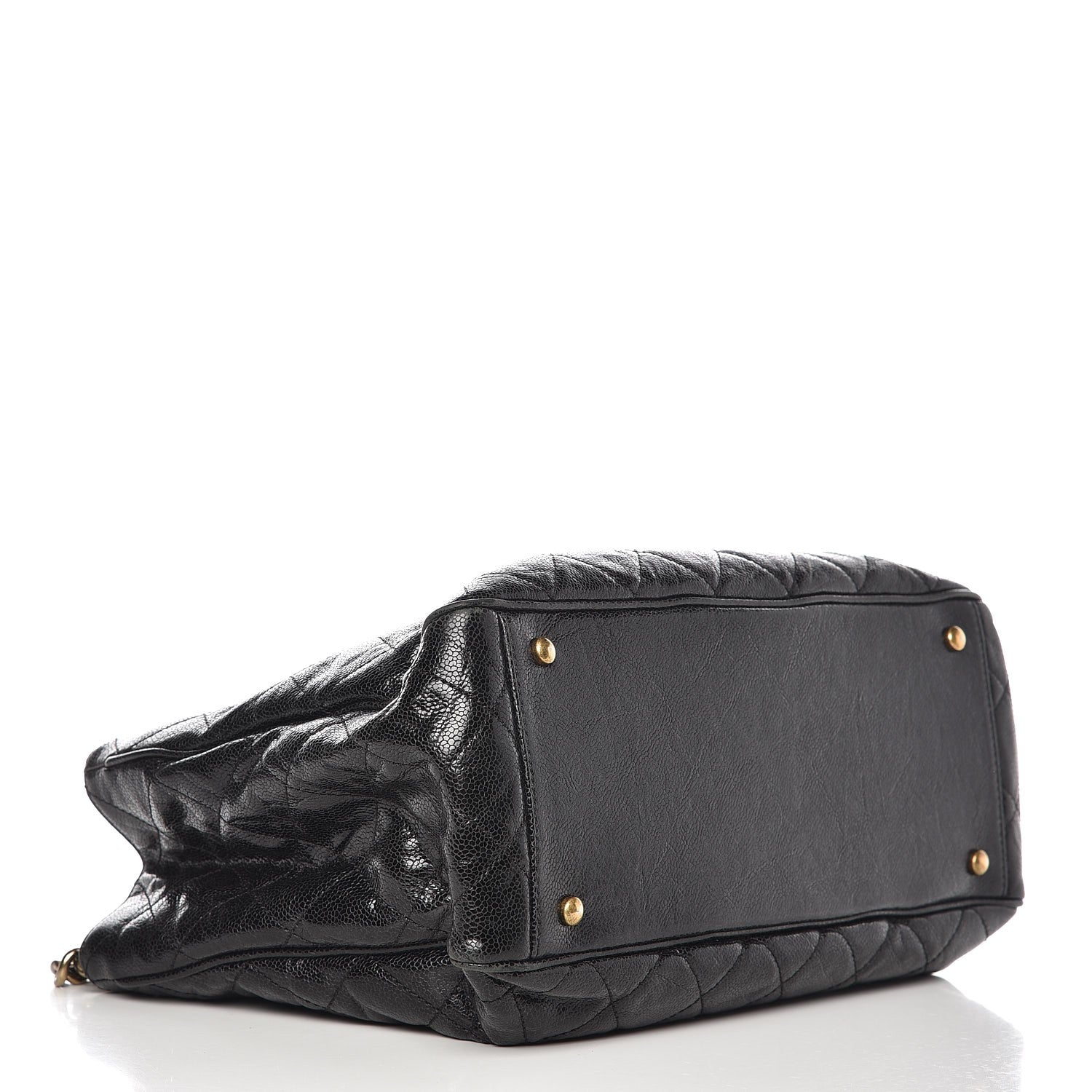 Chanel Glazed Caviar Quilted Small Shiva Tote Black 5 of 11