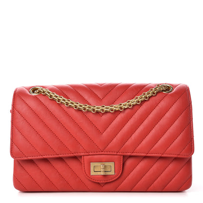 Chanel Calfskin Chevron Quilted 2.55 Reissue 225 Flap Red 1 of 9