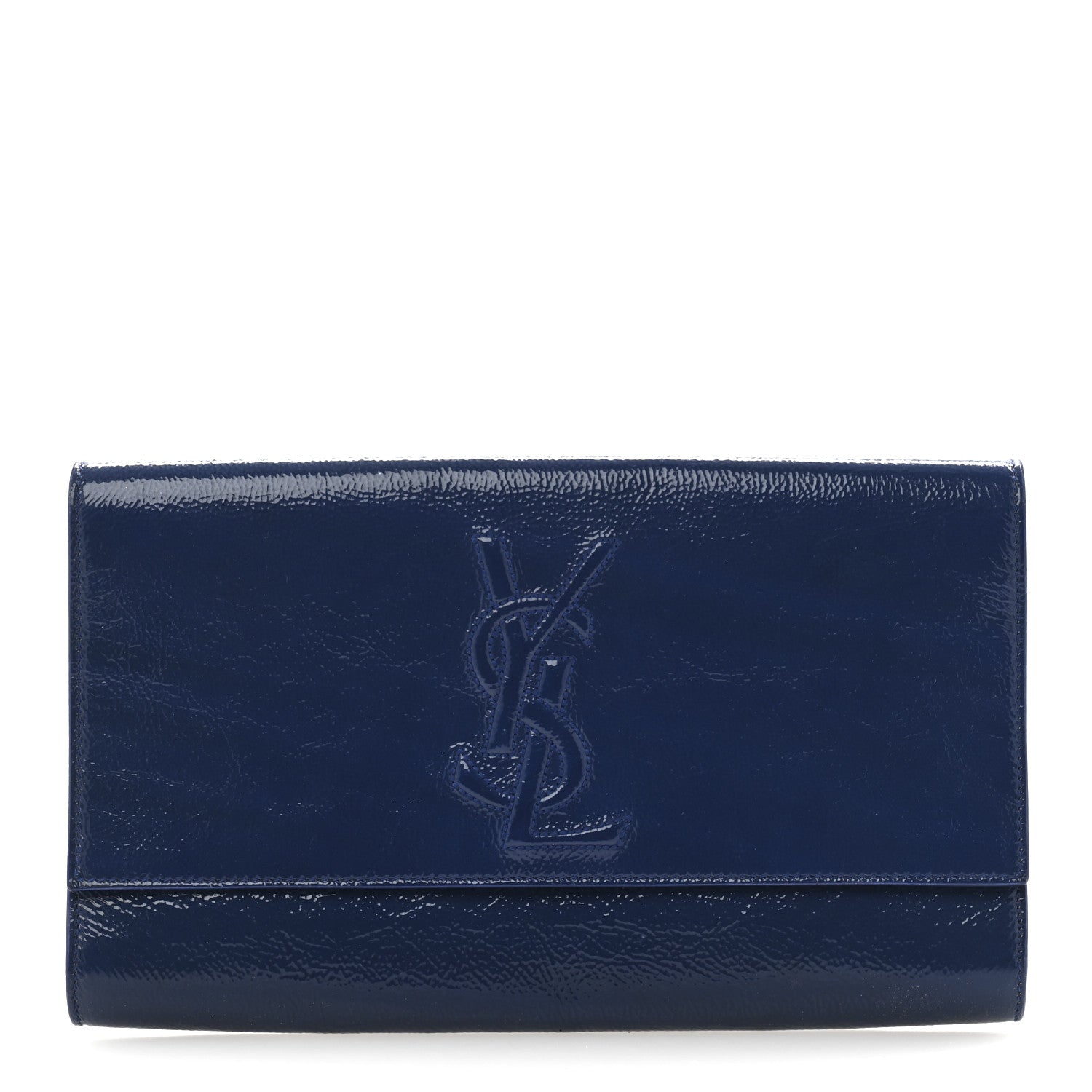 Saint Laurent Textured Patent Monogram Large Belle De Jour Clutch Clutch 1 of 12