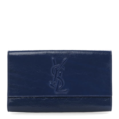 Saint Laurent Textured Patent Monogram Large Belle De Jour Clutch Clutch 1 of 12