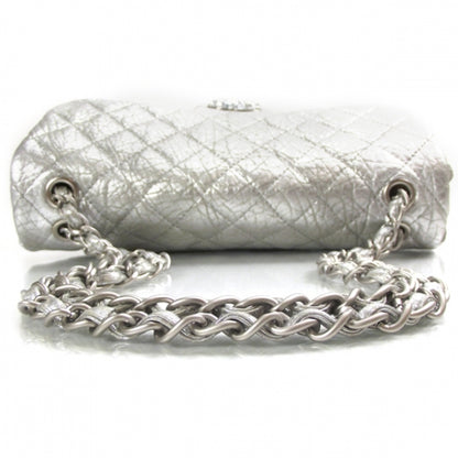 Chanel Calfskin Mirror CC Crackled Flap Silver 5 of 11