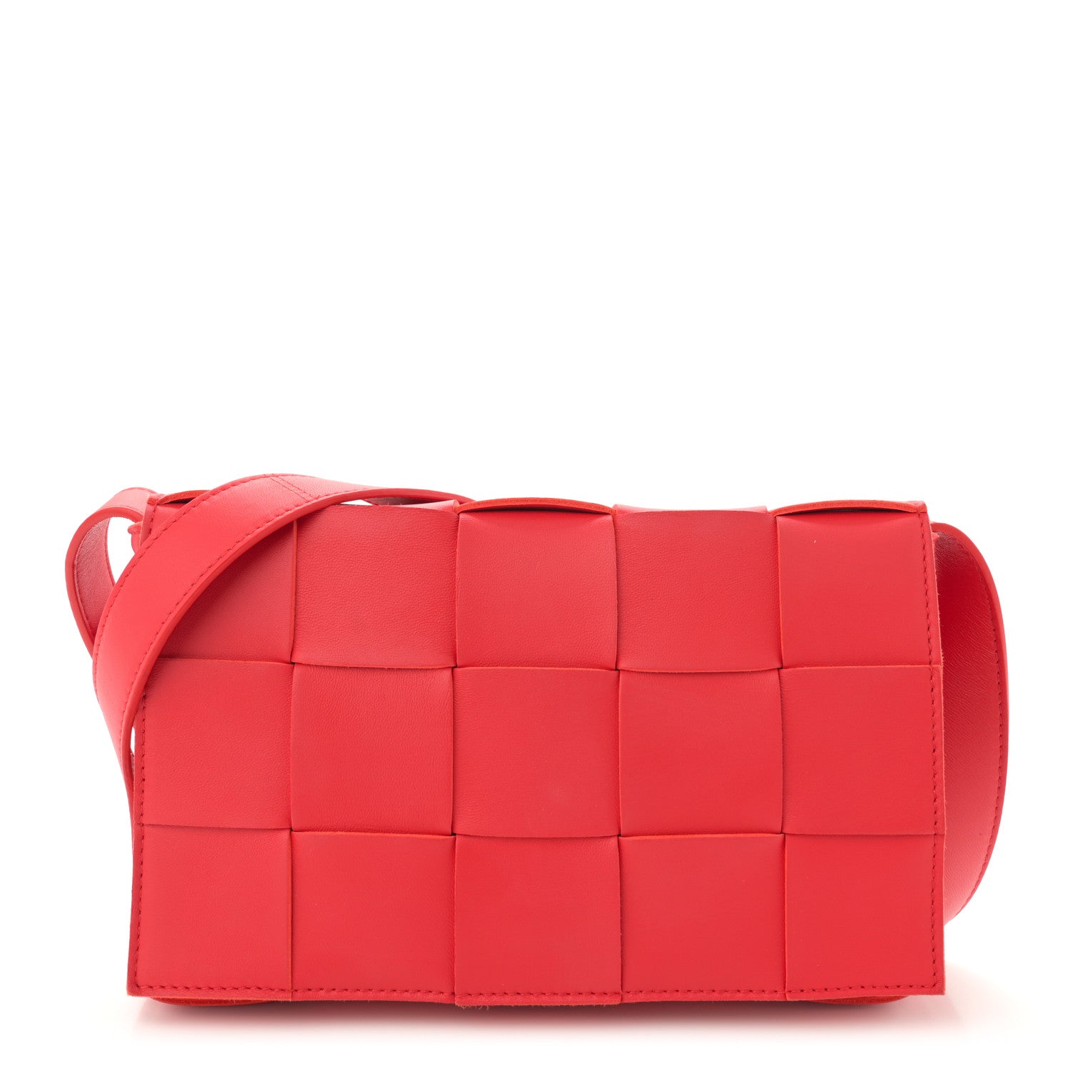 Bottega Veneta Lambskin Maxi Intrecciato Cassette Crossbody Bag Redstone 1 of 11