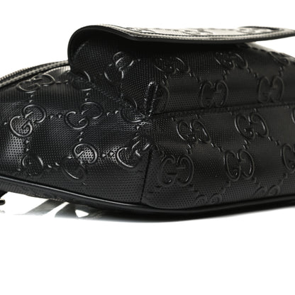 Gucci Calfskin GG Tennis Embossed Pocket Belt Bag Black 10 of 14