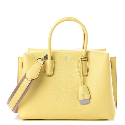MCM Grained Calfskin Medium Milla Tote Custard Yellow 1 of 7