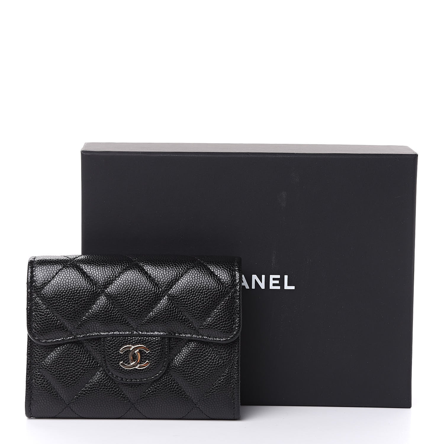 Chanel Caviar Quilted Flap Card Holder Wallet Black 9 of 9