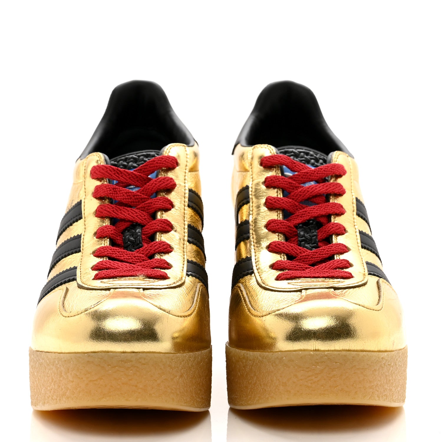 Gucci X ADIDAS Ginza Calfskin Demetra Gazelle Wedge Sneakers 39.5 King Gold Black 2 of 9