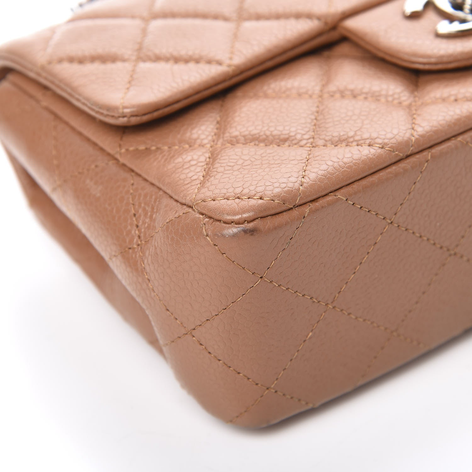 Chanel Caviar Quilted Mini Rectangular Flap Light Brown 9 of 13