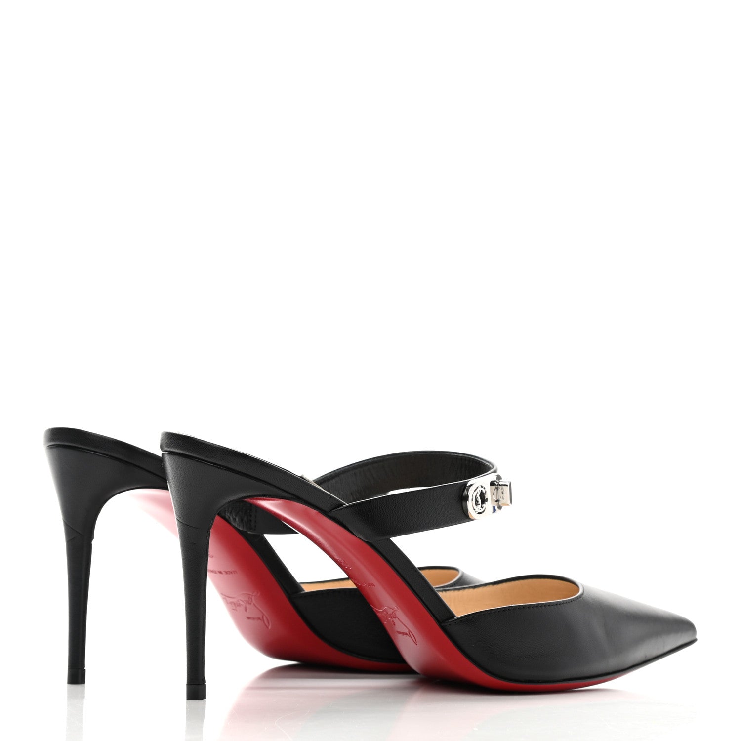 Christian Louboutin Nappa Choc Lock 85 Sandals 39 Black 4 of 13