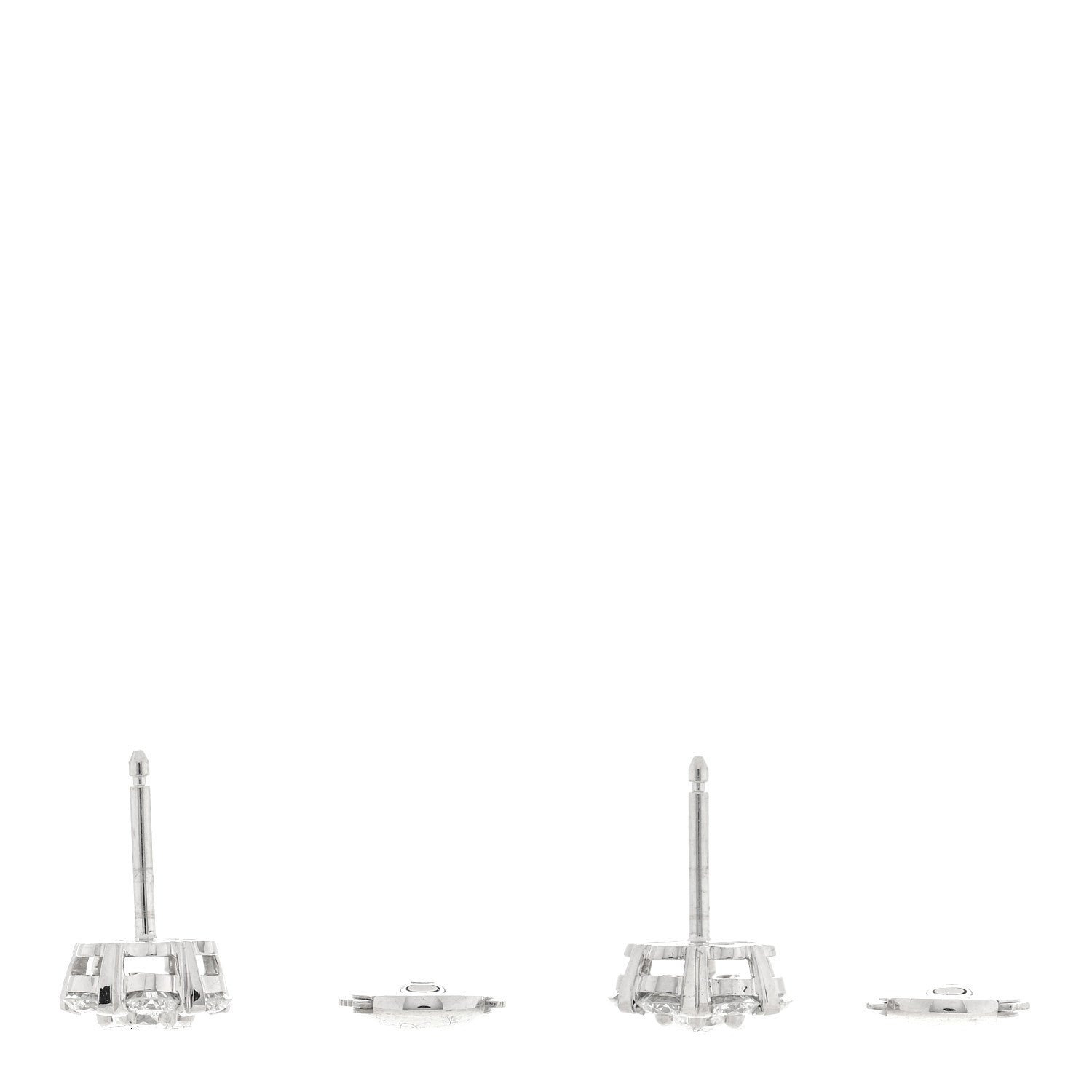 Van Cleef & Arpels 18K White Gold Diamond Fleurette Earrings 3 of 5