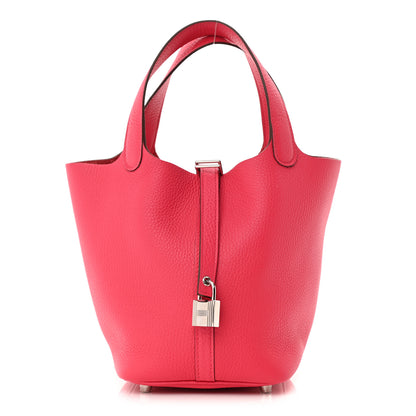 Hermes Taurillon Clemence Picotin Lock 18 PM Rose Extreme 1 of 11