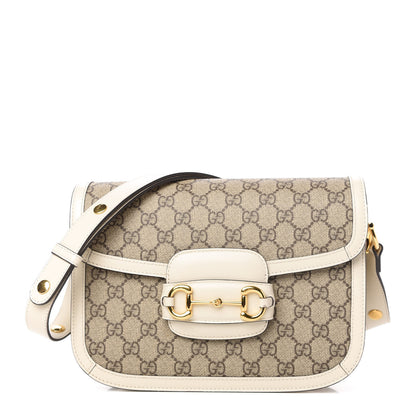 Gucci GG Supreme Monogram Horsebit 1955 Shoulder Bag Beige Mystic White 1 of 11