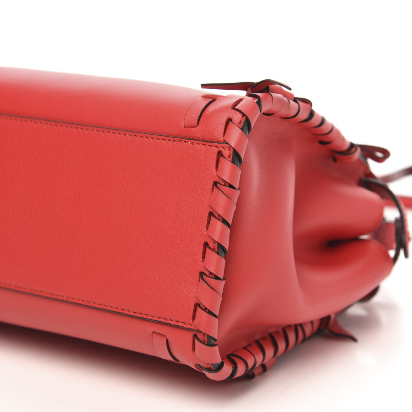 Vitello Seta Century Nappa Whipstitch Mini Peekaboo Iconic Satchel Fiamma