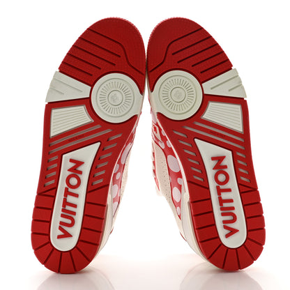 Louis Vuitton LV X YK Calfskin Printed Mens Infinity Dots Trainer Sneakers 9 White Red 5 of 8