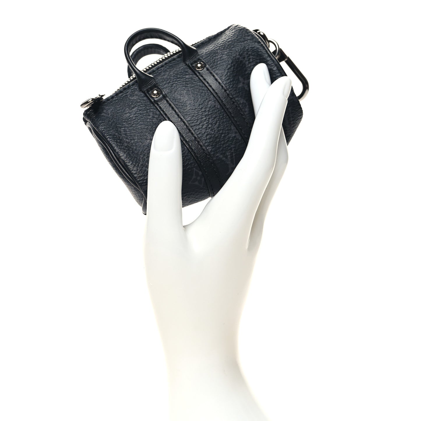 Monogram Eclipse Mini Keepall Bag Charm Key Holder Black